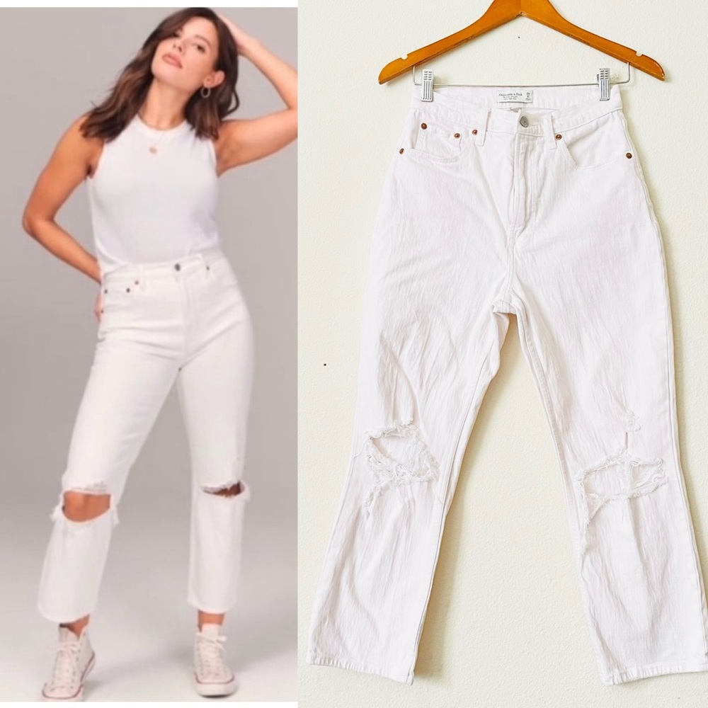 Abercrombie & Fitch SIZE 28 Curve Love The Ankle Straight Ultra High Rise Jeans